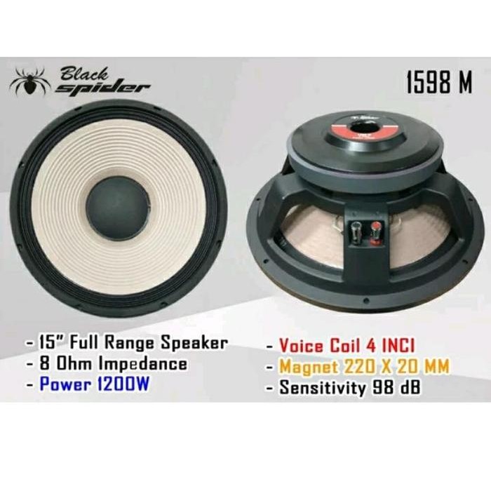 Speaker 15 In Blackspider BS 1598 BS1598 Original Berkualitas Terbaru