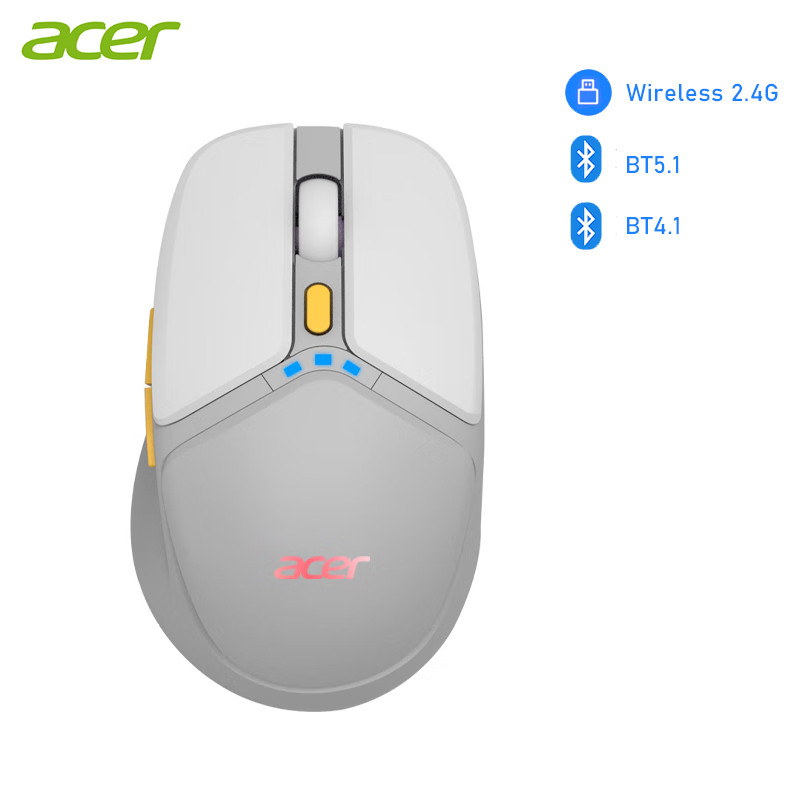 Acer Mouse 2.4G Wireless Bluetooth 5.1 Rechargeable Ergonomic Silent Home Office Mouse For Desktop C