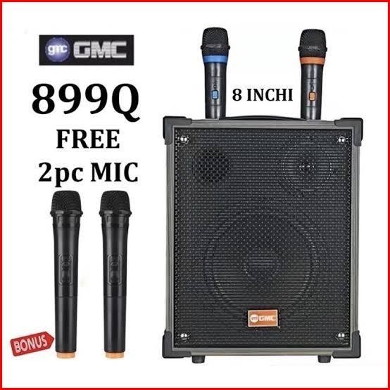 SPEAKER BLUETOOTH PORTABLE GMC 888S Ukuran 10 Inch - FREE MIC 2 Pcs Berkualitas Terbaru
