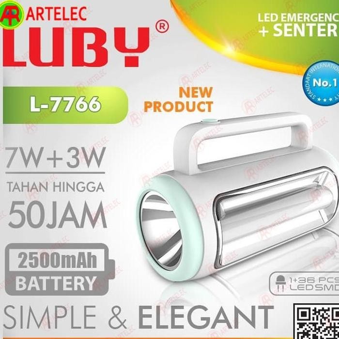 Senter + Lampu Led Emergency LUBY L-7766 lampu darurat portable