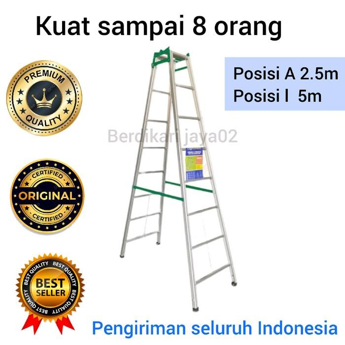 Stok Ready. Tangga Lipat 2.5 Meter / Alumunium Kuat 2.5 Meter