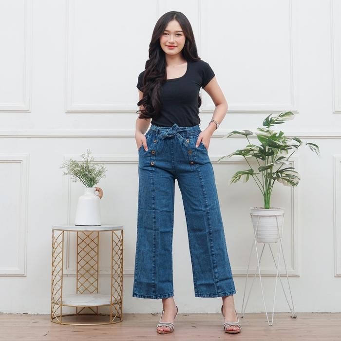 NEW KULOT JEANS PREMIUM FARIASI KANCING DEPAN [terbaik][terlaris]
