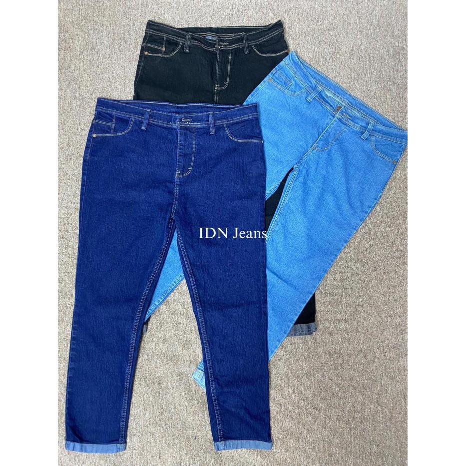 NEW IDN JEANS Boyfriends Jumbo Lipat, Celana Jeans Wanita Super Jumbo Boyfriend Highwaist Panjang