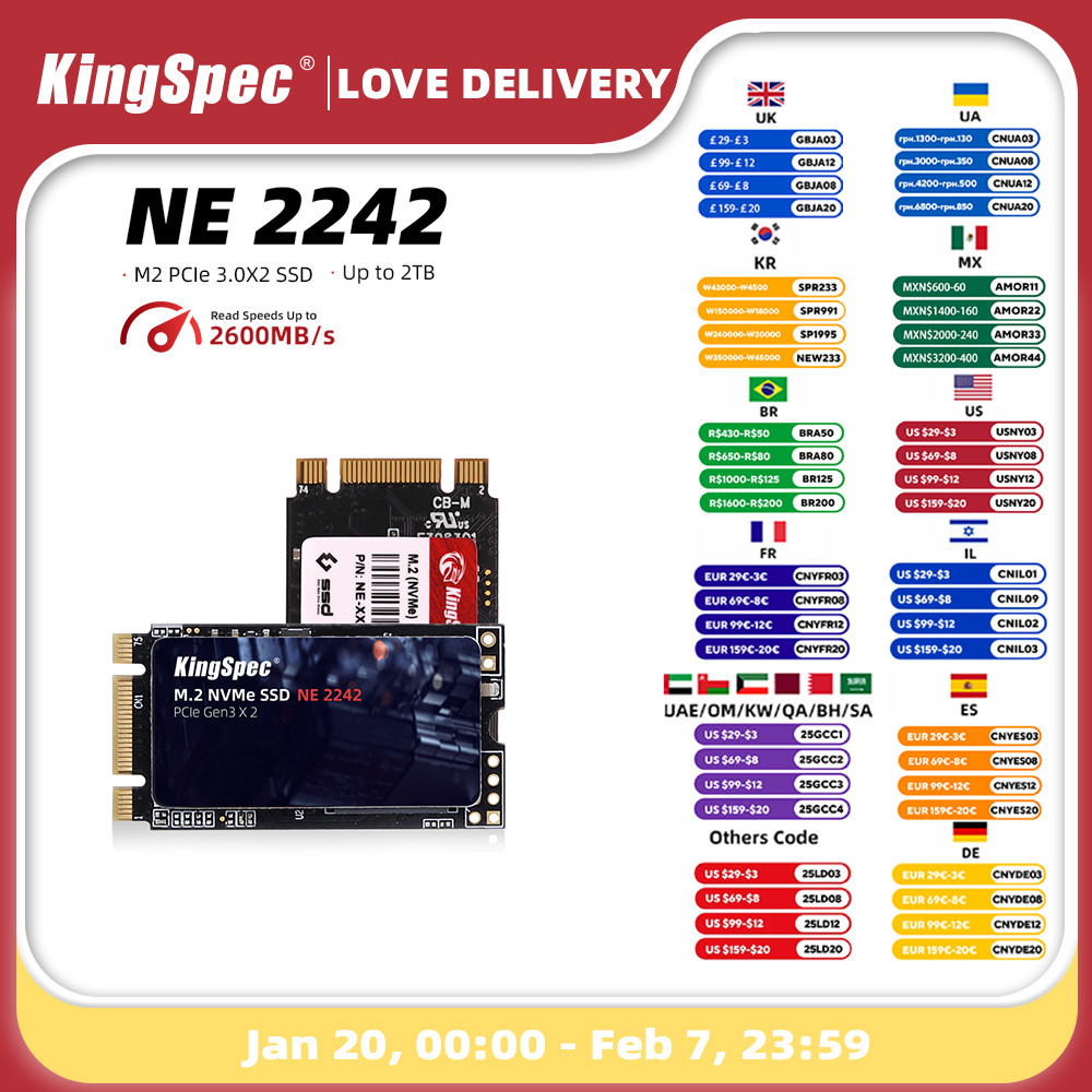 KingSpec SSD M2 PCIE 2242 NVME 240GB SSD 120GB M.2 SSD PCI-e NVme HDD For Computer Thinkpad notebook
