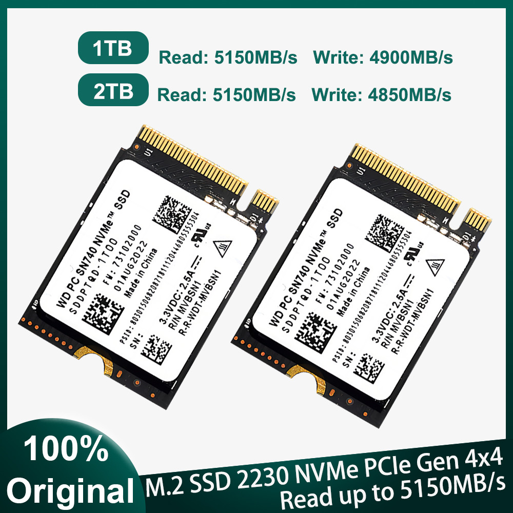 WD Western Digital SN740 SSD M.2 2230 Gen4 PCIe 4.0 X4 NVMe Solid State Drive 1TB 2TB for Steam Deck