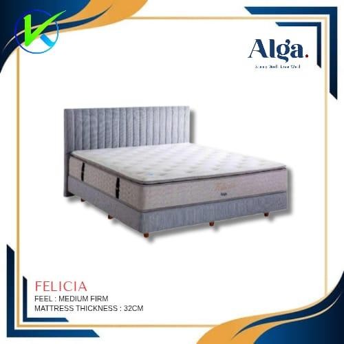 Springbed Alga Felicia T.32Cm Sandaran Madison Fullset - Ukuran 100X200