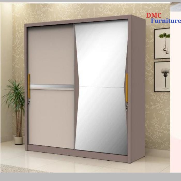 Lemari Baju 2 Pintu Sliding / Geser Lemari Pakaian Jumbo Bandung
