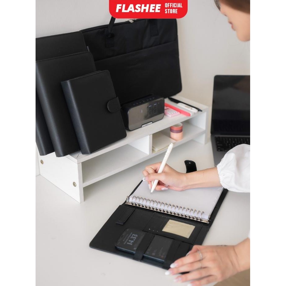 

BEST SELLER Flashee Notebook Binder Polos Antimainstream Ukuran A5 20Ring Eksklusif Warna Hitam