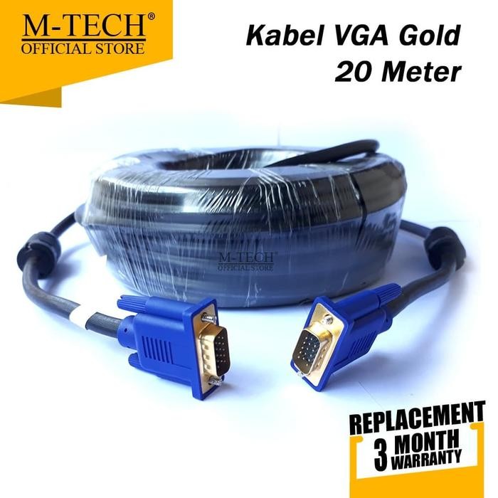TERBARU Original Kabel VGA HD 20 Meter Gold