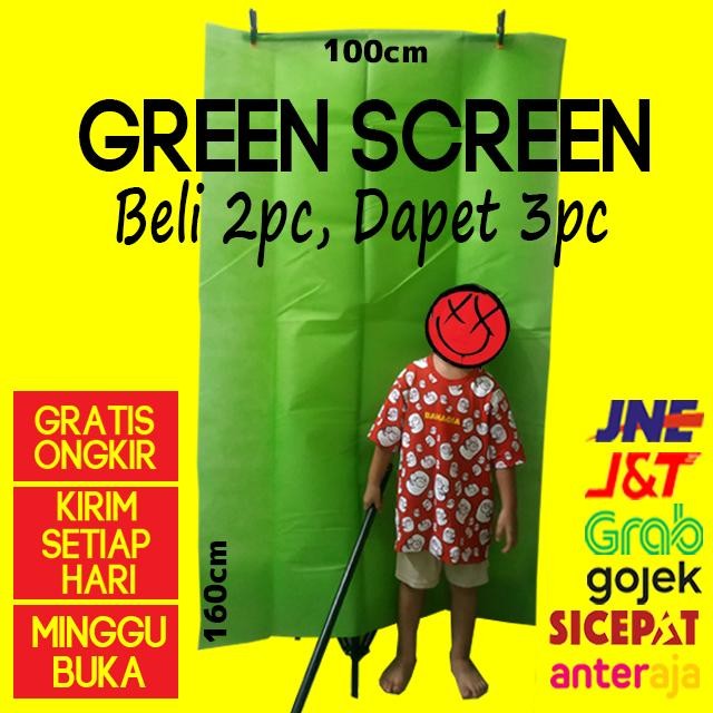 Green screen kain background hijau Murah Baru