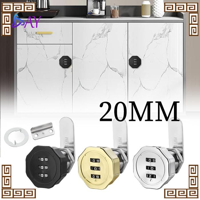 20mm Kunci Kombinasi Laci/Kunci Loker Kombinasi/Pin 3 Digit Angka/Laci