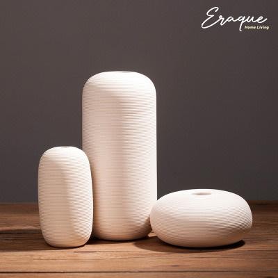 Leka Vase / Vas Pot Bunga Dekorasi Putih Scandinavian Aesthetic Unik Keramik