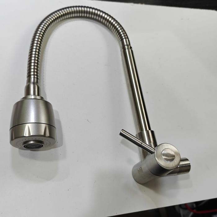 Kran air sink stainless 304 fleksibel TEMBOK angsa stik S3002-Kran air da cuci piring flexible fio