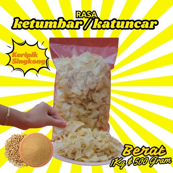 

Sedia Keripik SIngkong Rasa Ketumbar Berat gram & 1Kg, Ce Kering Snack Jadul