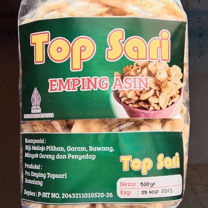 

Sedia emping melinjo rasa asin bawang