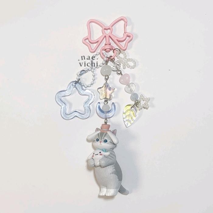 . Mofusand Trickets Bead Keychain Sanrio Characters Ver Mofusand X Sanrio Gantungan Tas Kunci