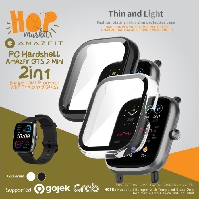 (Allthebest) Hard Case PC Bumper 2in1 w/ Tempered Glass for Amazfit GTS2 GTS 2 MINI