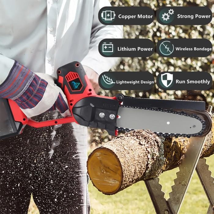 (Allthebest) Chainsaw Rantai Elektrik Mini Cordless 48 Volt Lengkap UL-1030