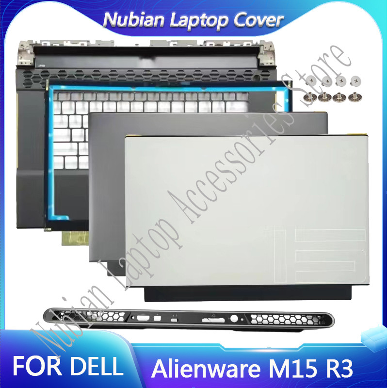For Dell Alienware M15 R3 Laptop LCD Back Cover/LCD Front Bezel/Palm Cushion/Bottom Cover Black/Whit