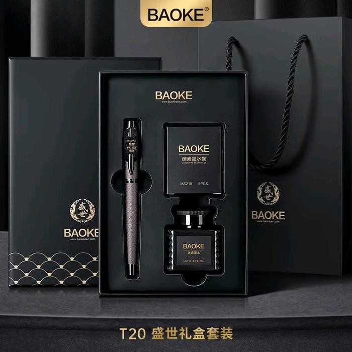 

BAOKE Luxury Fountain Pen Gift Set Pena Premium Tinta Hitam Business Gift Set T20 1set Stationery