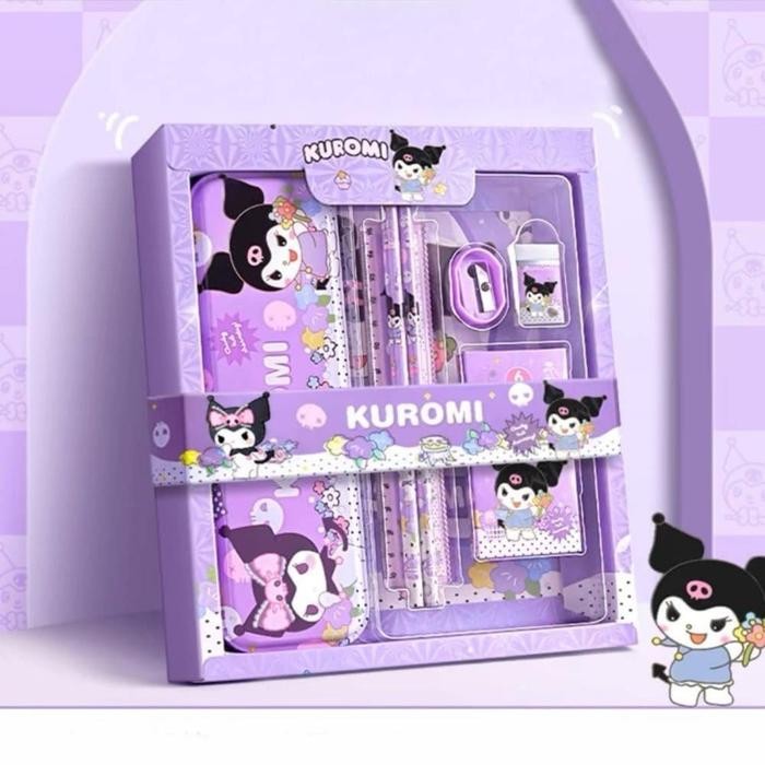 

Set Alat Tulis Sanrio 7 in 1 Kotak Pensil Kartun Anak-anak Penghapus Kuromi My Melody Cinnamoroll