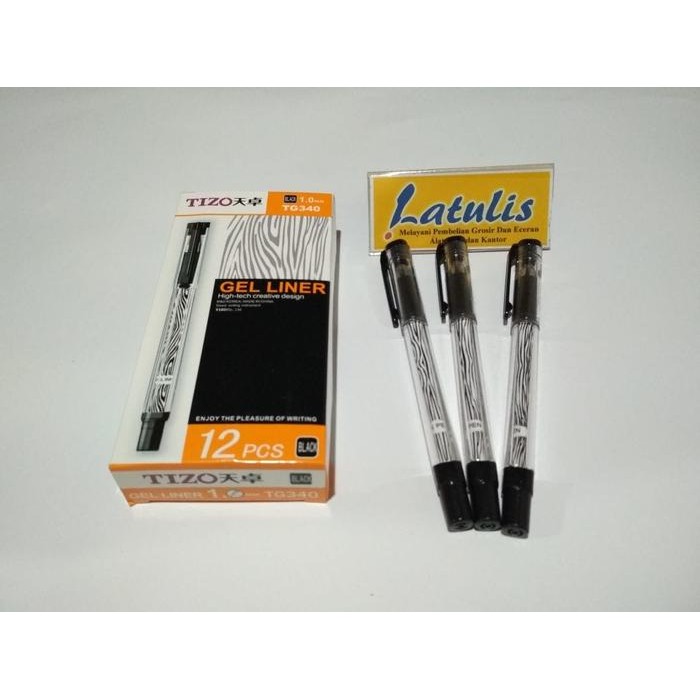 

Bolpen Gell Tizo TG340 Mata Pena 1mm Isi 12 Pcs