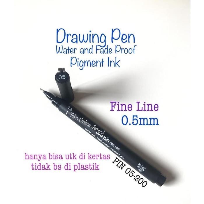 

UNI 0.5 Fine Line Drawing Pen 915387 PIN 05-200 Black Pulpen ATK0931UN