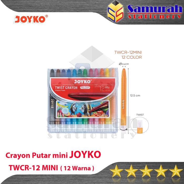 

Crayon Joyko TWCR-12 Mini ( 12 Colours ) / Krayon Putar Mewarnai isi 12 Warna Pendek / Twist Oil