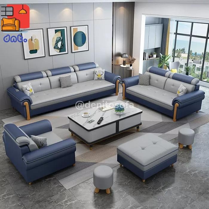 Sofa Nimalis - Sofa 321 - Sofa Ruang Tamu - Sofa Kulit - Kursi Jati