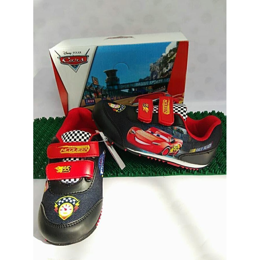 TERMURAH Sepatu Sekolah Anak Cars Mcqueen Sepatu Sekolah Cars Piston READY STOCK
