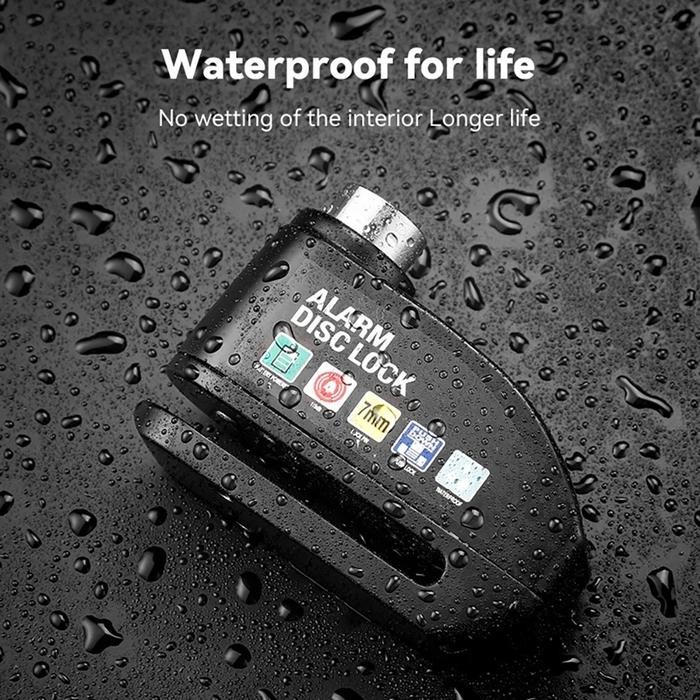 Gembok Alarm Anti Maling Cakram Kunci Alarm Motor Paket Bracket Kabel