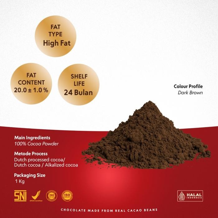 

Schoko Pure Cocoa 100gr Powder BP 19/21 Cokelat Bubuk Coklat High Fat Chocolate