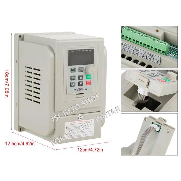 Inverter Variable Motor 1.5KW/2 HP Input 1-Phase Output 3-Phase AC