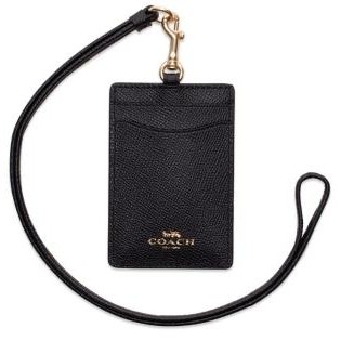 

Coachh Gantungan Id Card Lanyard Original Black Gold Metal Logo Kb