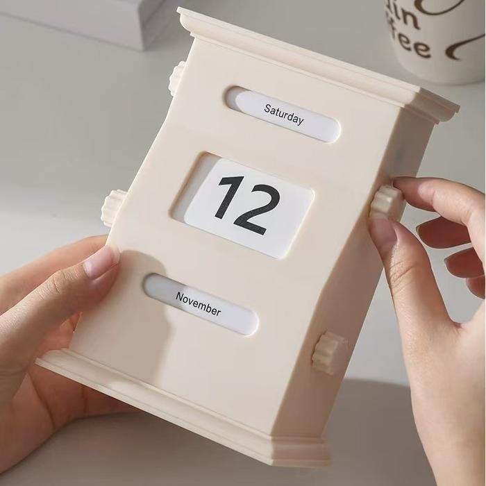 

Kalender Putar Retro Hiasan Meja Perpetual Calendar Permanen Calender Desktop Kalender