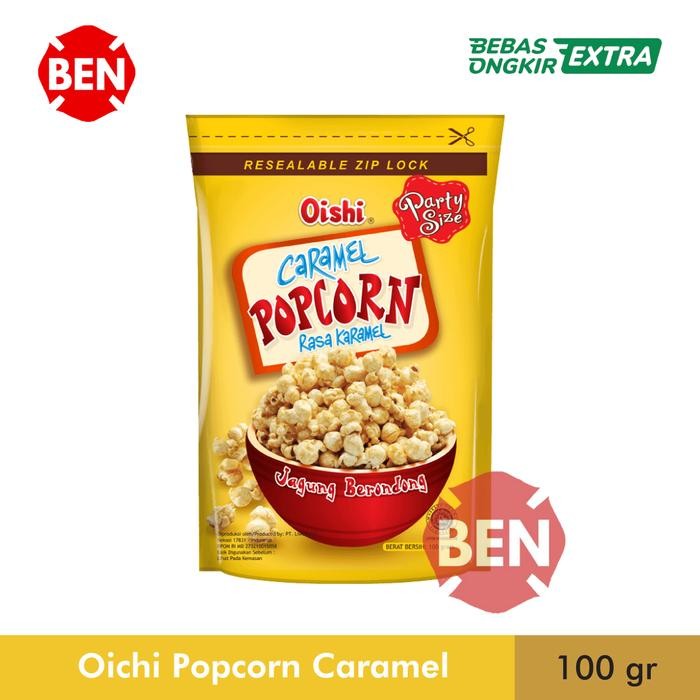 

New Oishi Popcorn CARAMEL 100g 100gr 100 g gr gram - Jagung KARAMEL Bag