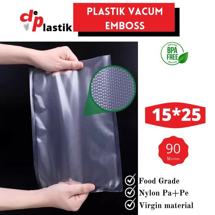 plastik vacuum embos 15x25 plastik vakum embos 15*25 vakum makanan