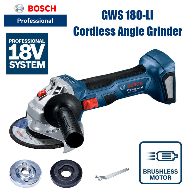 Bosch GWS 180-LI Cordless Brushless Angle Grinder Cutting Polishing Machine Bosch 18V Professional