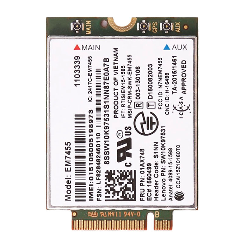 EM7455 FRU 01AX748 Network Card for X1 Carbon 5th Gen X270 T470 T470S T470P T570 L570 L470 P51 P71