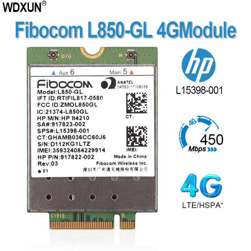 L850-GL L850 for hp lt4210 fibocom wireless card L15398-001 xmm 7360 wwan mobile module 4g lte neu