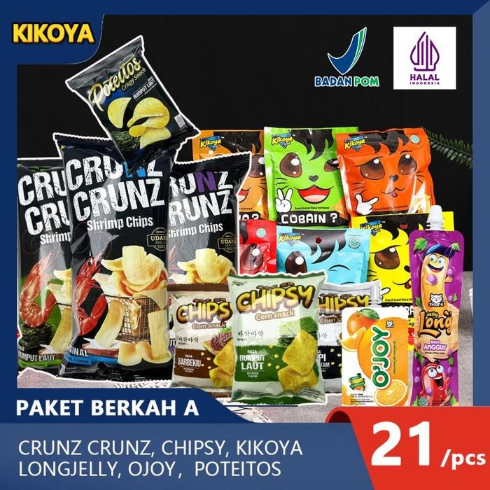 

PAKET BERKAH A TOTAL 21pcs SNACK UDANG VARIAN RASA CEMIILAN DAN KERUPUK UDANG Gift Food Makanan
