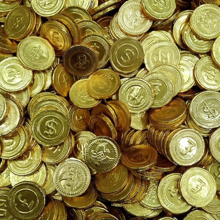 

COKLAT COIN DOLAR 250 GRAM / COKLAT KOIN EMAS KECIL