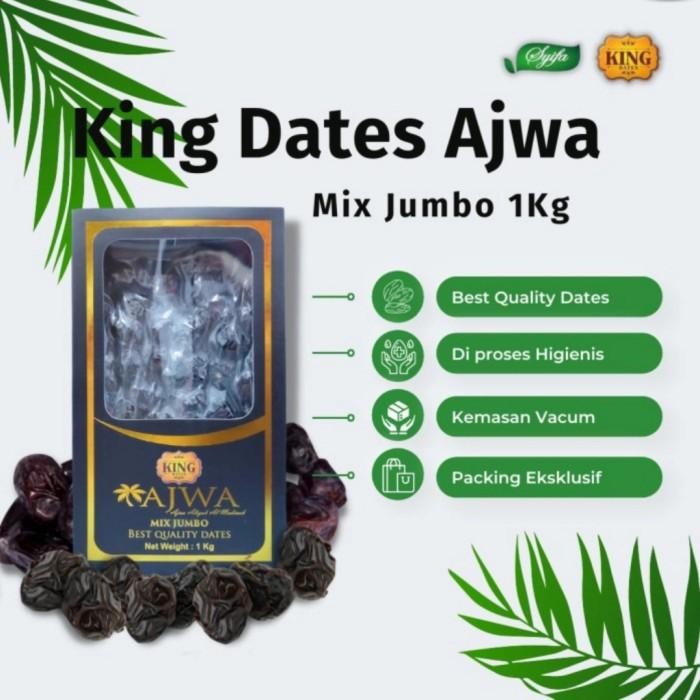 

Kurma Ajwa kurma Nabi madinah JUMBO dari king dates semuanya halal dan higienis kurma sehat segar