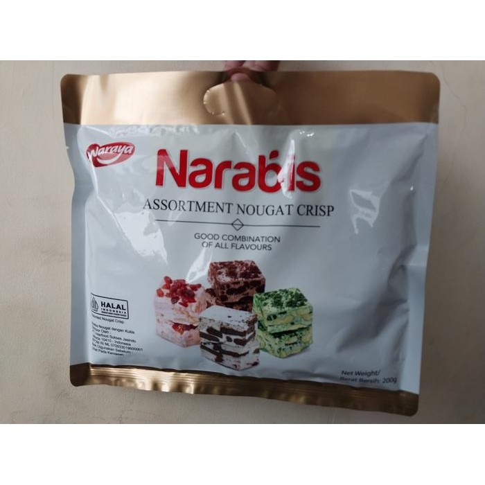 

NARAYA Narabis Nougat Crips Nougat dengan Kukis Berat Bersih 200gr