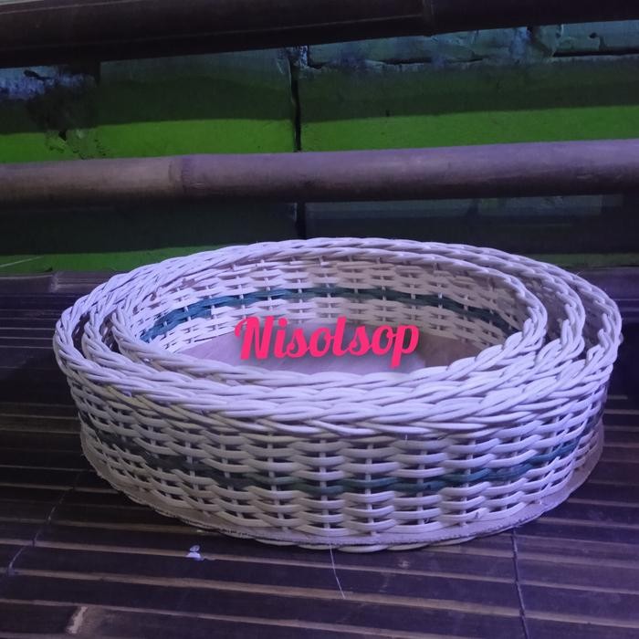 

keranjang parsel buah oval lonjong no tangkai 1 set isi 3