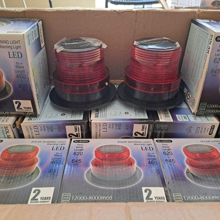 Lampu Rotary Warning Light Solar Panel Tenaga Surya Lampu Rotari Mini