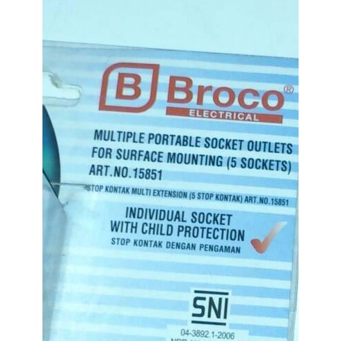 STOPKONTAK BROCO MULTI EXTENSION 5 LUBANG 15851