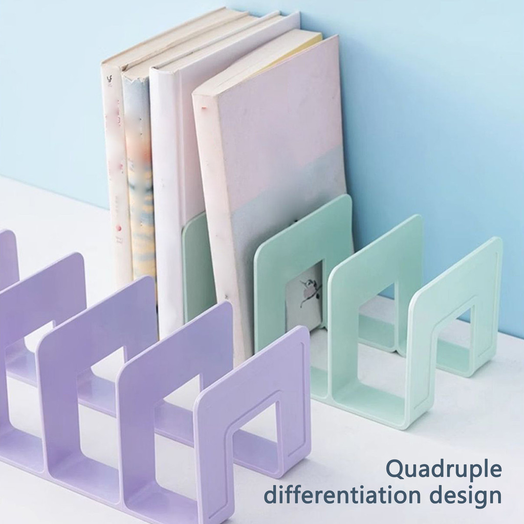 

Desktop File Storage Rack Macaron Colored Plastic Folder School Company Office Vertical Book