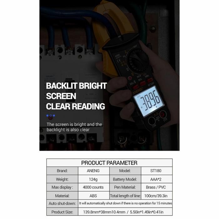 Expert tang amper Aneng st180 clamp meter tang ampere tester voltage