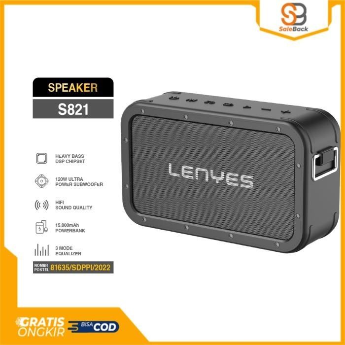 Lenyes S821 Wateroof Wireless Bluetooth Speaker DSP Heavy Bass Hi-Fi